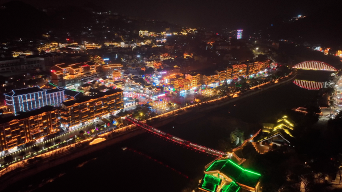 茅台镇夜景航拍