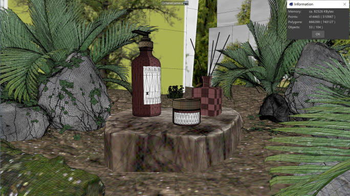 三维森林背景电商展示台C4D工程模板