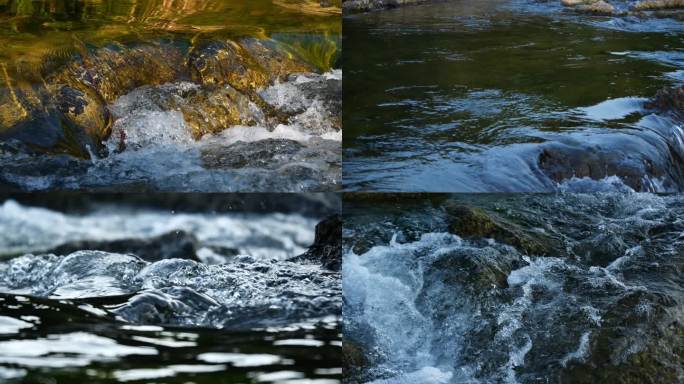 自然生态水域流水水水流溪流溪水升格流水