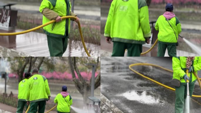 创建文明卫生城市清扫大街清洁工环卫工人