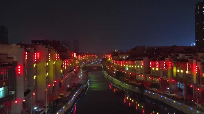 湖北天门后濠夜景