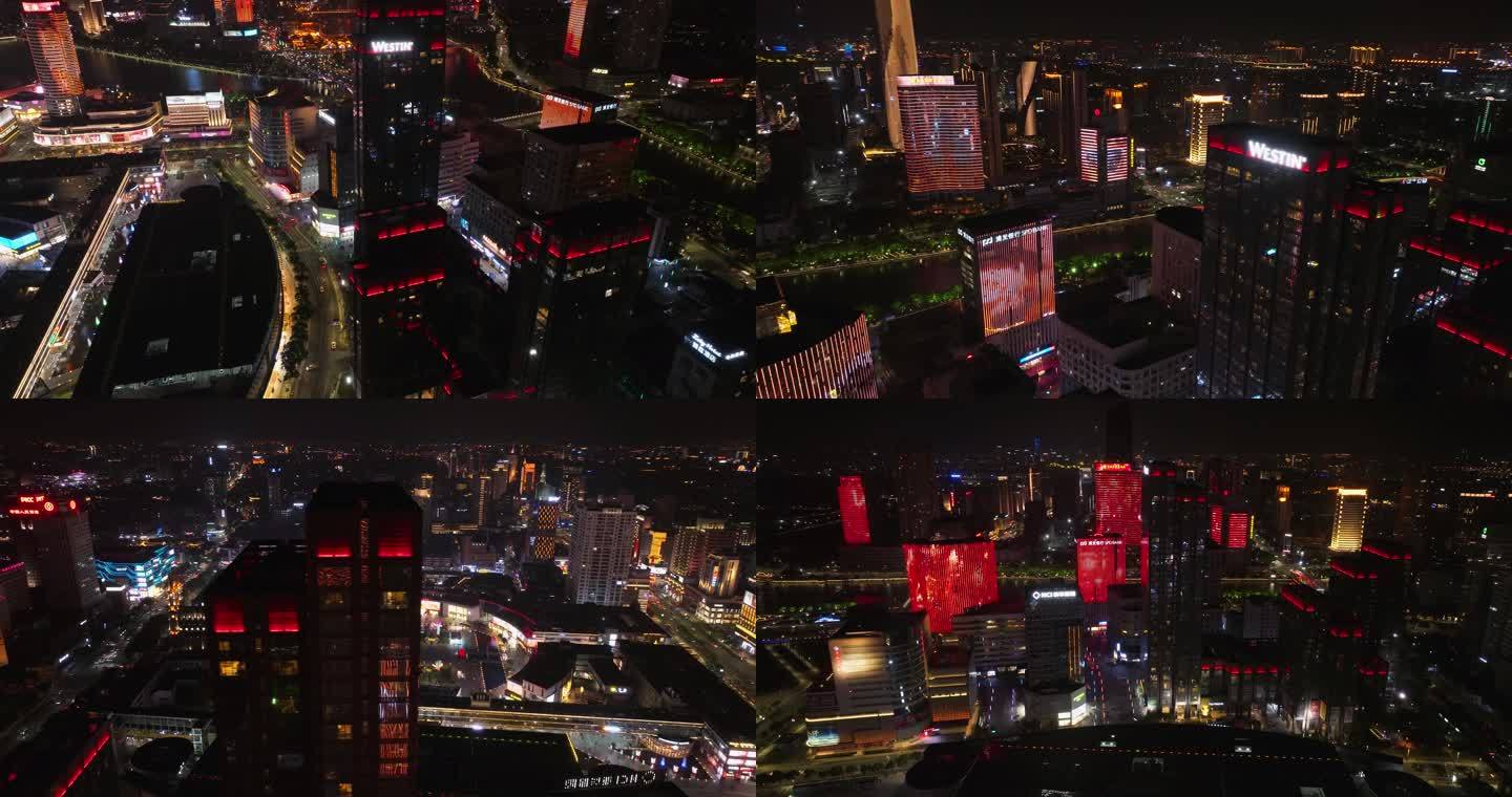 【5k合集】航拍宁波天一广场周边城市夜景