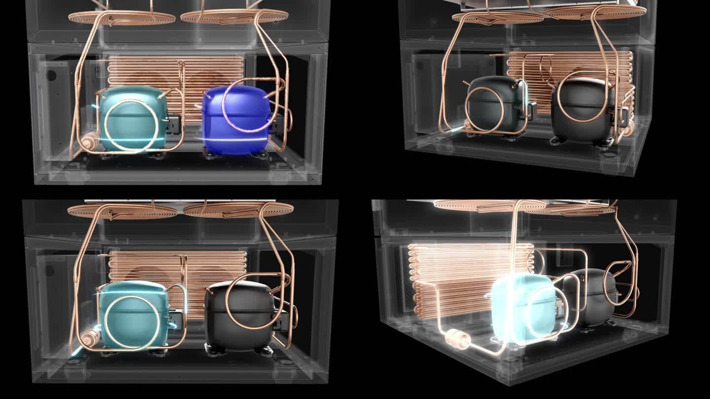 ae冰箱三维 压缩机原理 制冷技术