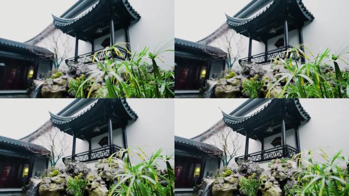 江南烟雨园艺中国海棠树花锦鲤景观设计花坛