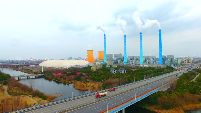 化工厂 发电厂 烟囱 碳排放