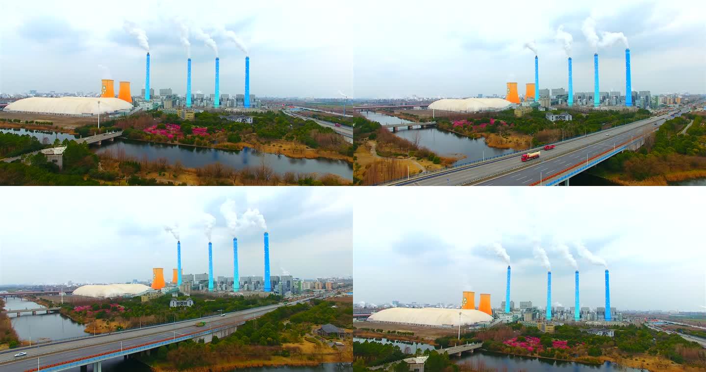 化工厂 发电厂 烟囱 碳排放