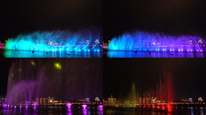 城市夜晚音乐喷泉丨4K丨原创实拍