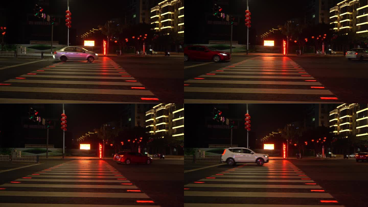 路口红灯斑马线丨4K丨原创实拍