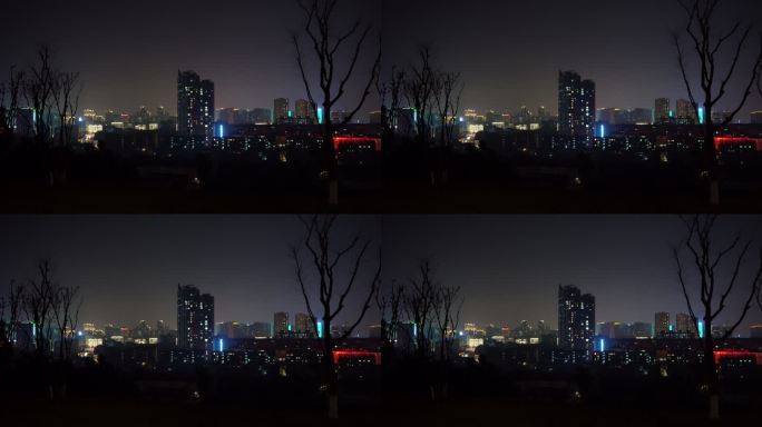 小区夜晚城市夜景丨4K丨原创实拍