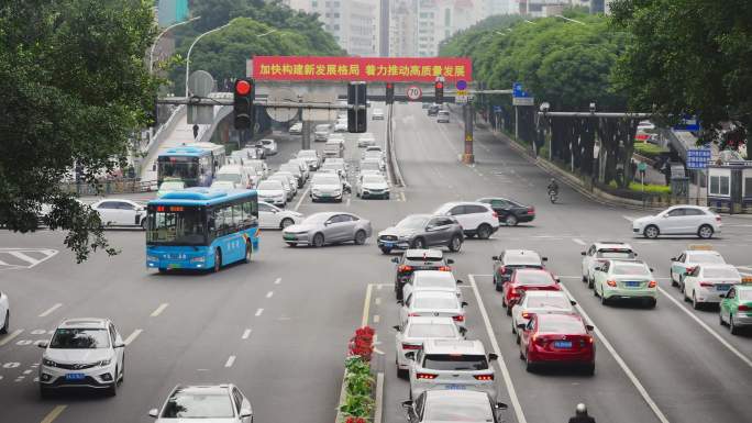 福州古田路口城市车流4K延时2023