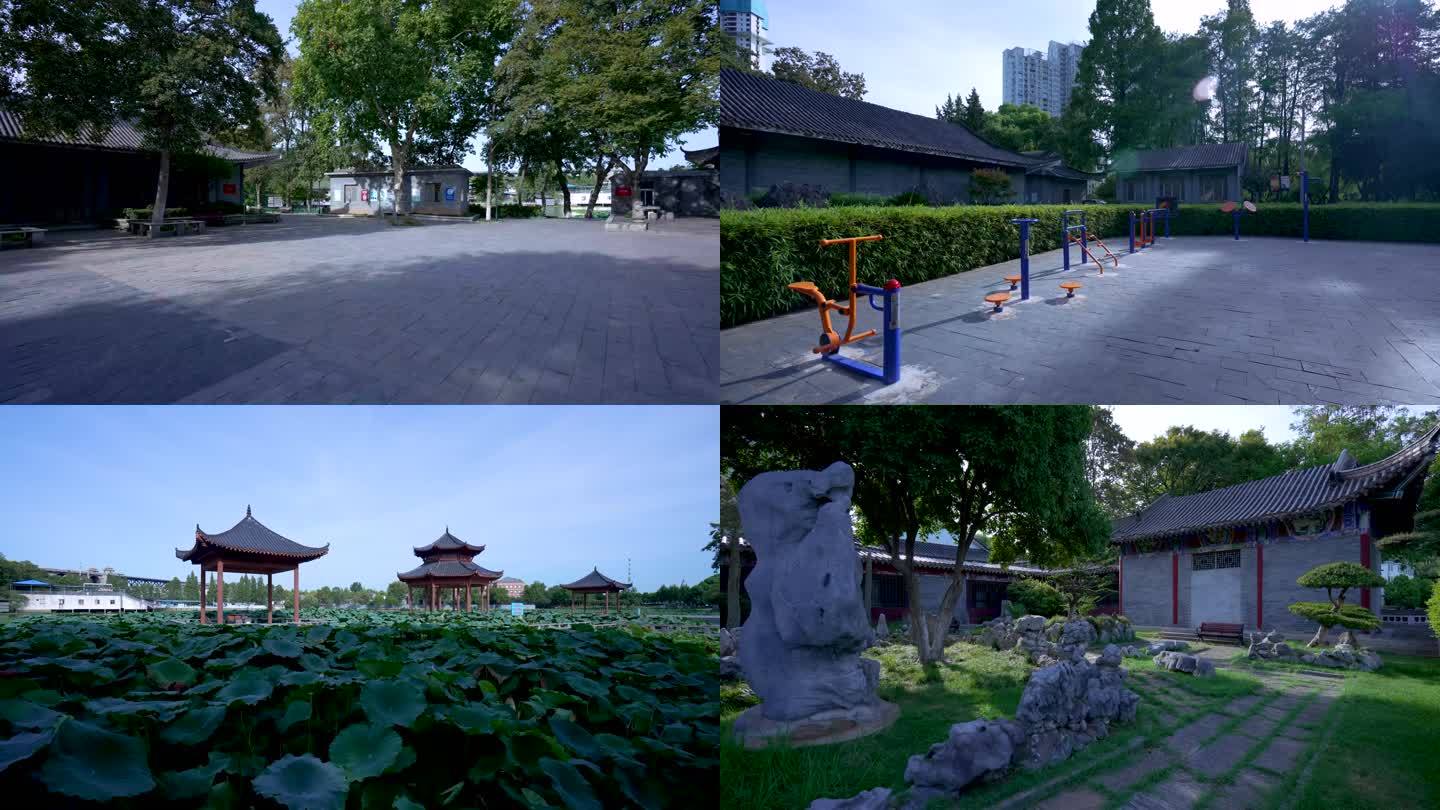 武汉汉阳莲花湖公园园林风光4K视频合集