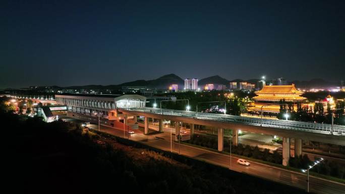 城市夜景地铁站