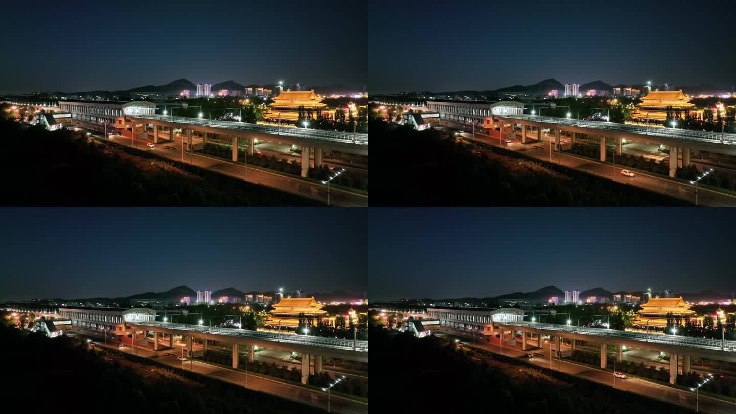 城市夜景地铁站