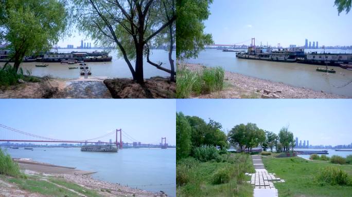 杭州汉阳区汉阳江滩公园风光4K视频合集