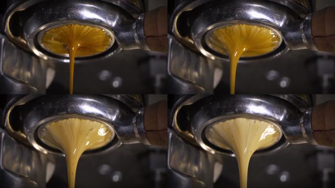 咖啡萃取流出升格120帧4k视频