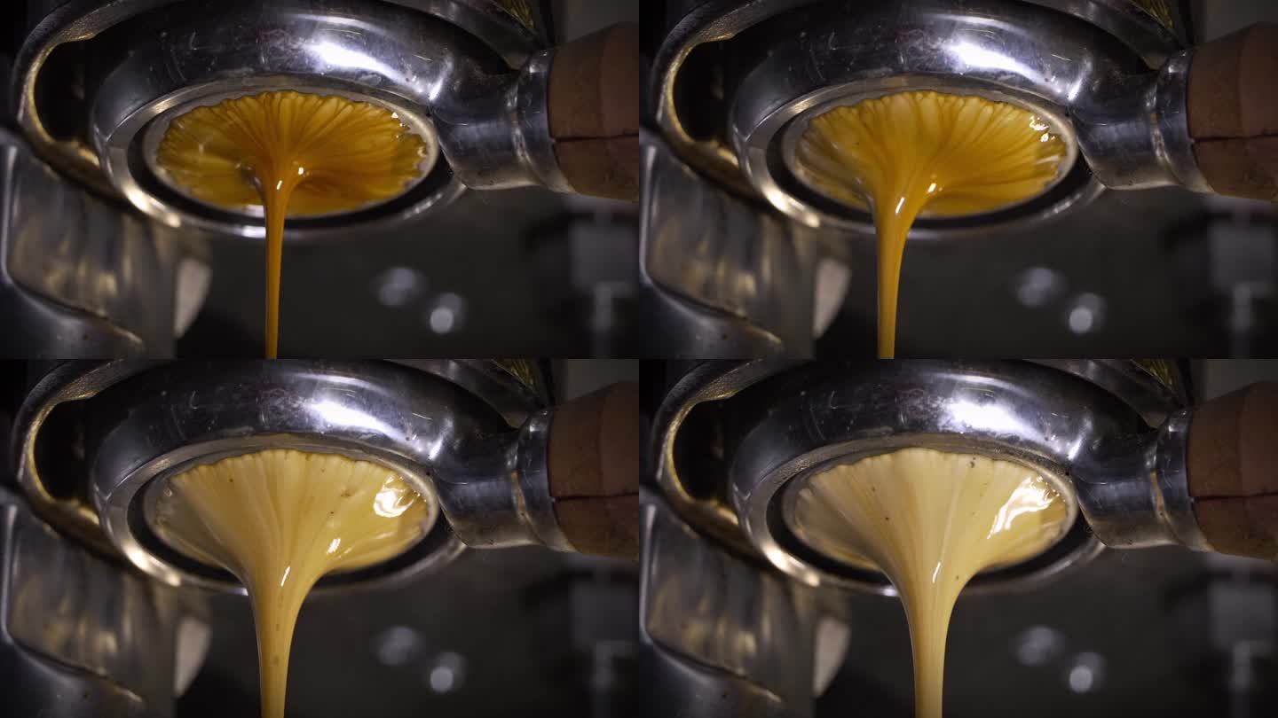 咖啡萃取流出升格120帧4k视频
