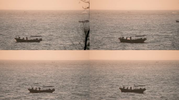 海洋早晨捕鱼