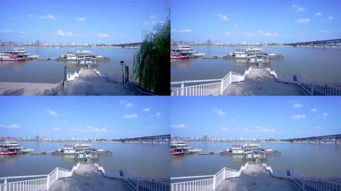 武汉汉阳江滩公园晴川码头4K视频