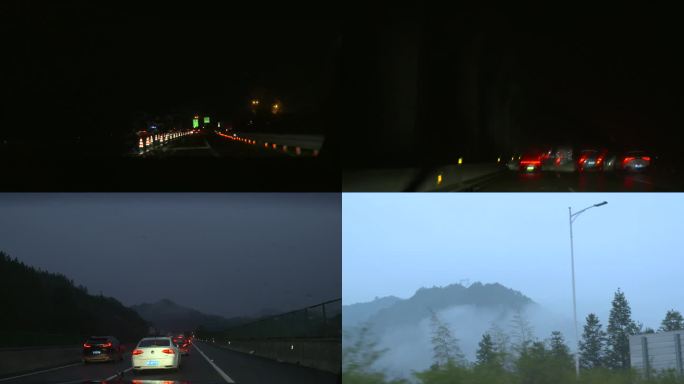 驾车回家途中高速风景【黑夜到白天】
