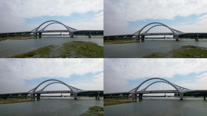 北海冯家江大桥冬季滨海风光航拍