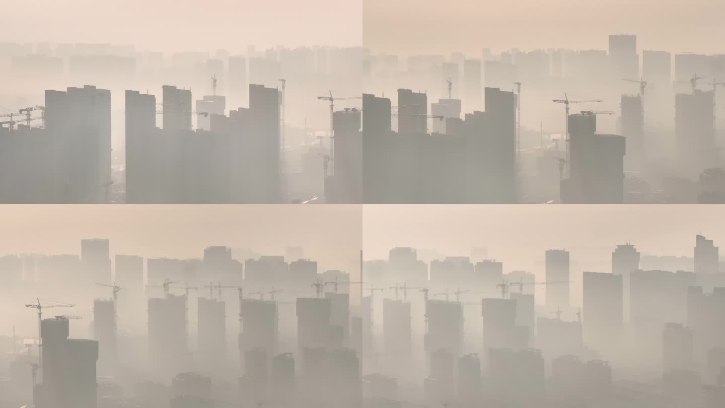 雾中的城市高楼
