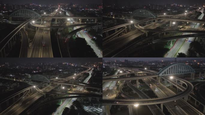 大型互通立交夜景航拍素材（5K）