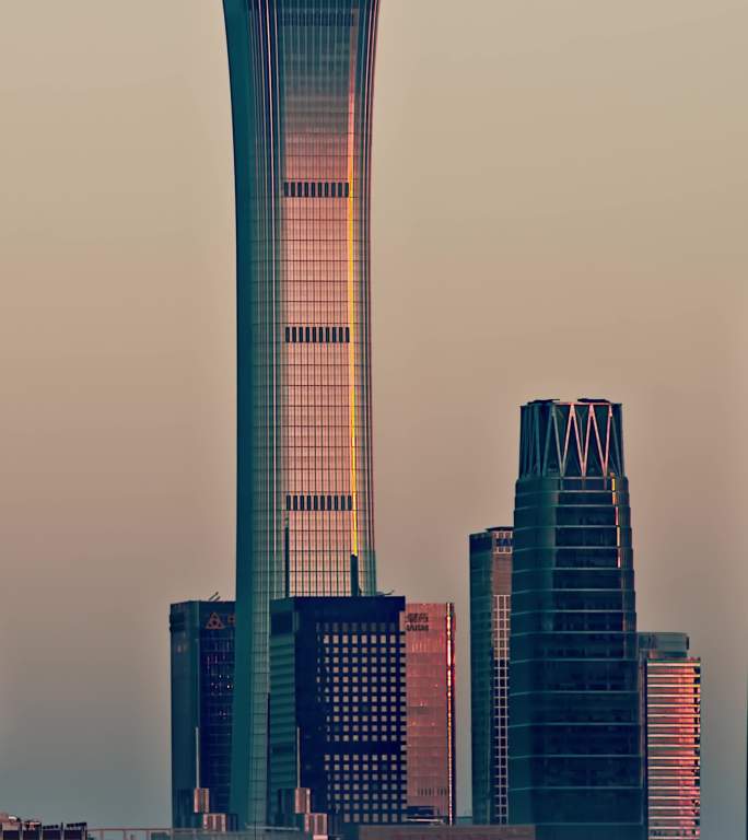 北京日转夜国贸CBD中国尊中信大厦竖屏