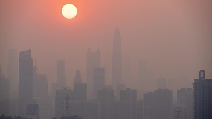 8K深圳罗湖日落地王延时