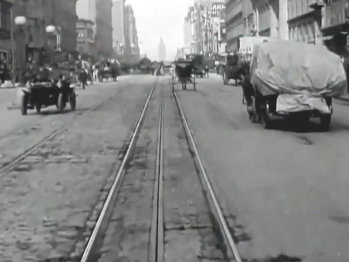 20世纪初欧洲有轨电车 早期西方街道