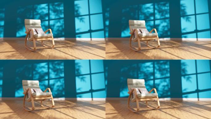 原创三维室内椅子光影视频素材