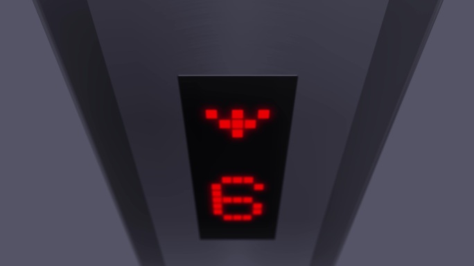 电梯下降楼层显示屏上的数字变化特写
