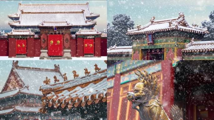 北京故宫雪景视频背景