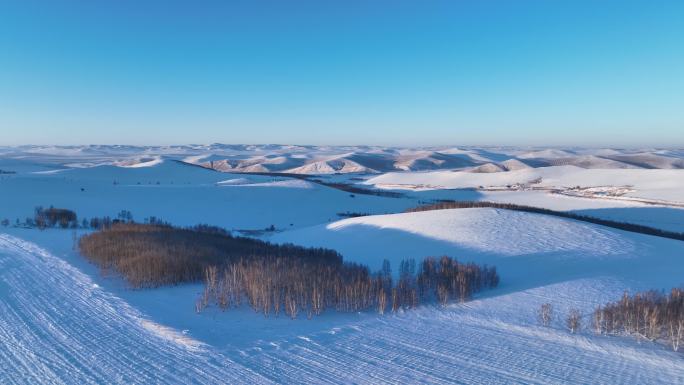 航拍雪域雪原雪野风光