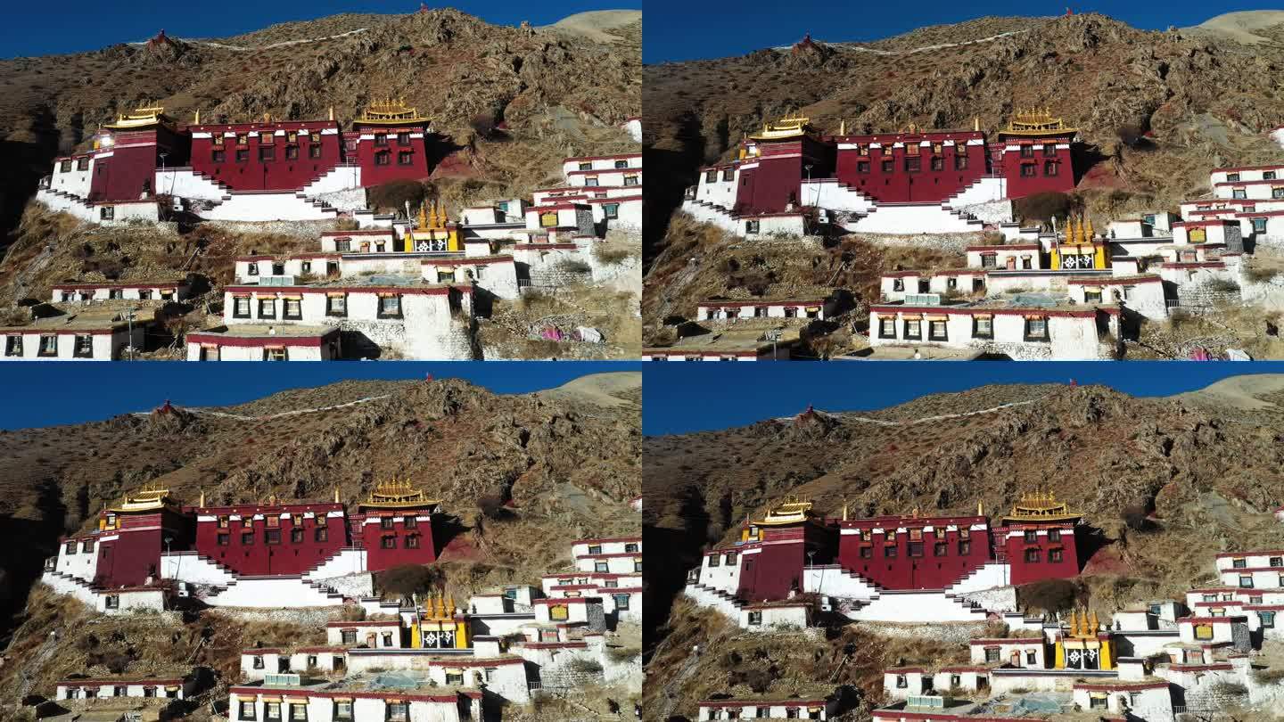 藏传寺院 西藏寺院建筑 云海 藏族文化