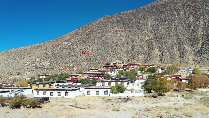 藏族建筑 航拍 航拍寺庙 航拍藏族寺庙