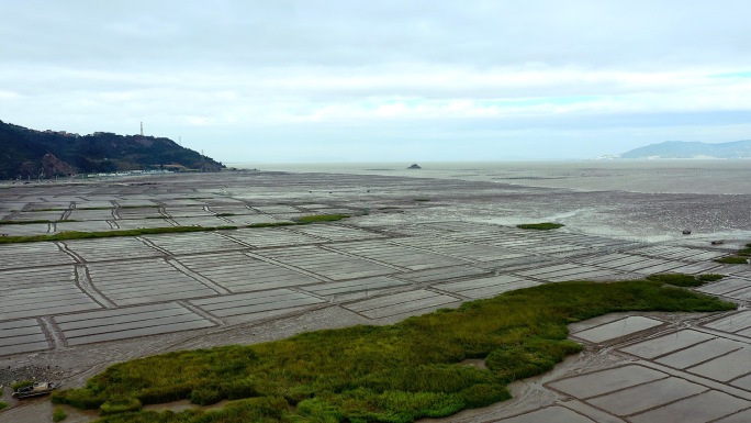 海边滩涂航拍