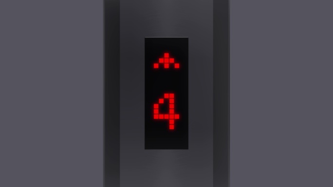 上升的电梯楼层显示数字