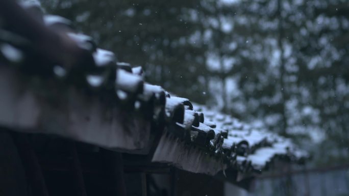 下雪中的农村老瓦房 【4K】多组镜头