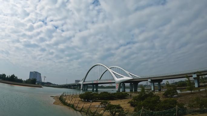北海银滩冯家江大桥云海延时摄影