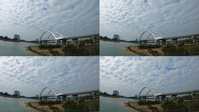 北海银滩冯家江大桥云海延时摄影