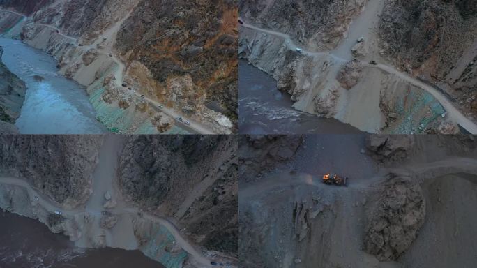 川藏高原铁路建设便道滑坡