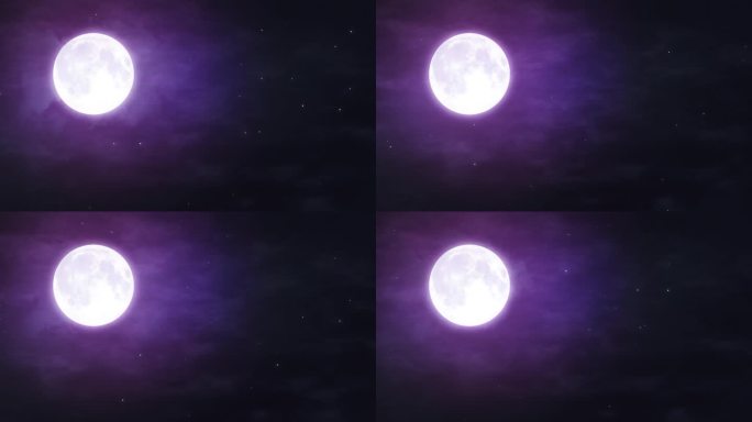 唯美月亮紫色背景循环视频