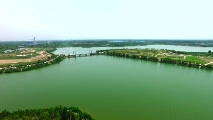 航拍曹县八里湾 湿地