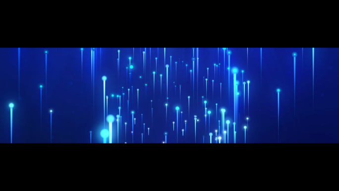 【宽屏】蓝色粒子光线光幕舞台演出年会背景