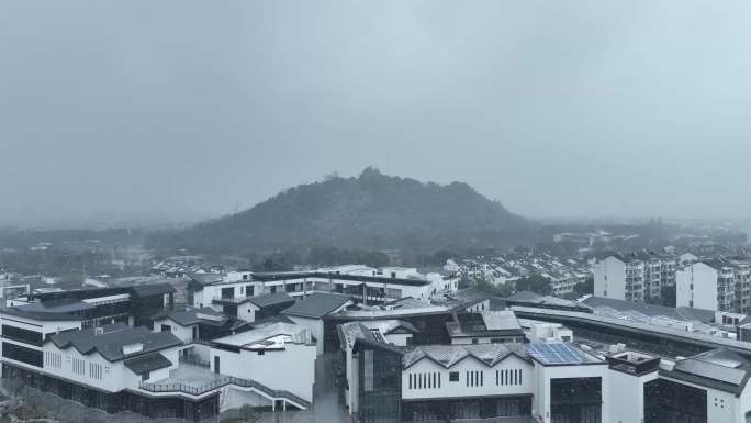 昆山亭林公园 雪景 昆山大西门