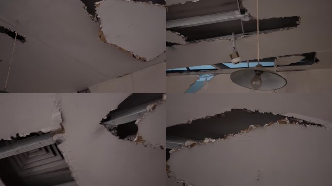 【镜头合集】地震损毁坍塌破烂的房屋(1)