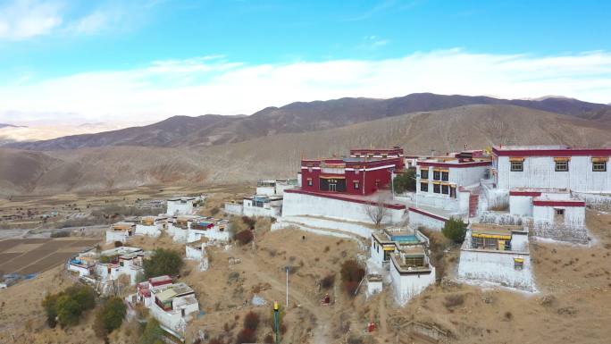 朝圣 藏族 建筑 藏族建筑 航拍