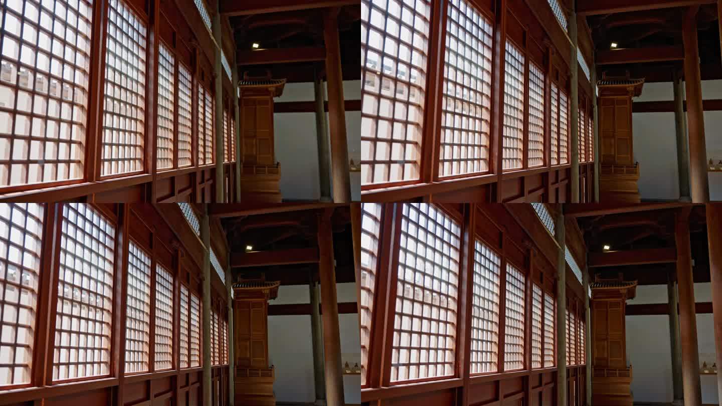 古代门窗 古代窗格光影