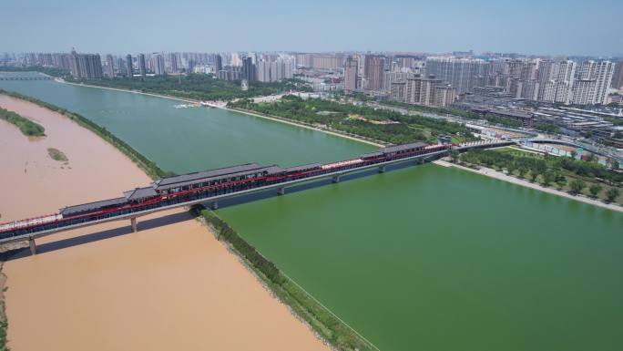 咸阳古渡廊桥航拍