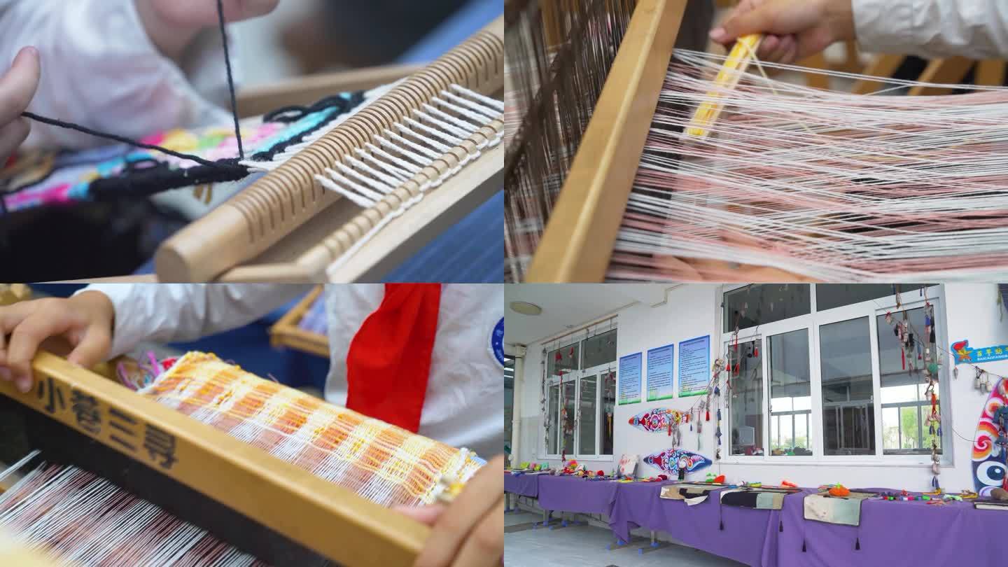 土布纺织技艺-学生学习制作